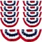 1.5 x3 Ft USA Pleated Fan Flag, American Patriotic Flag Bunting for Outside, Bunting Flags Outdoor Indoor for 4th of July Decorations (Set of 10)